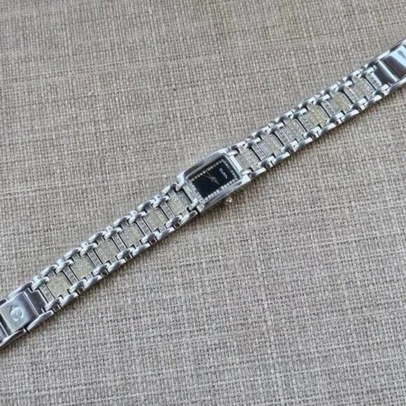 Vintage Elgin Women Wristwatch Silver Tone Crystals Accent Band Analog Watch - Picture 9 of 11